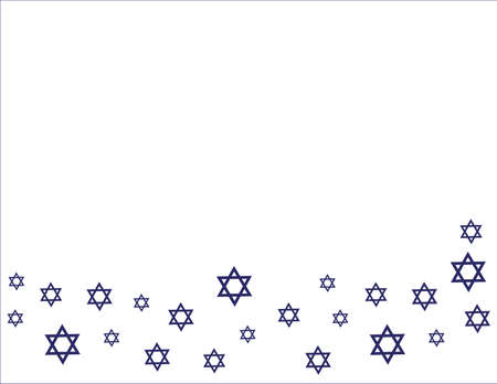 Blue Star of David Border on White backgroundのイラスト素材
