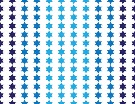 Star of David seamless pattern - Navy Blue, Blue and Sky Blue Star of David shapesのイラスト素材
