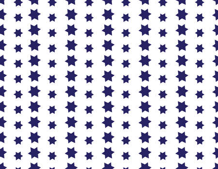 Blue Star of David seamless pattern on White background, Small and Large Star of David shapesのイラスト素材