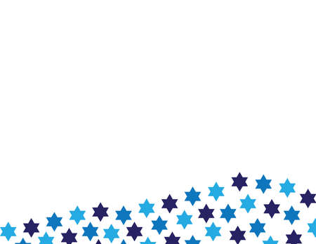 Star of David border - Navy Blue, Blue and Sky Blue Star of David shapes abstract borderのイラスト素材