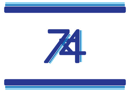 Israel 74th independence day banner, Blue stripes and number on White backgroundのイラスト素材