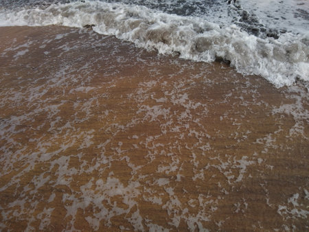 Waves on the beach seascape view, Kurumpanai beach in Tamilnaduの写真素材