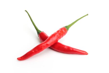 Cross bird's eye chili.の写真素材