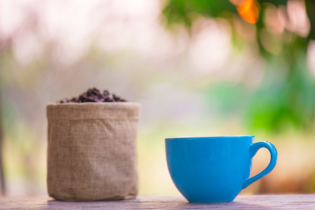 coffee cup and beansの写真素材