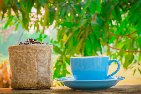 coffee cup and beansの写真素材