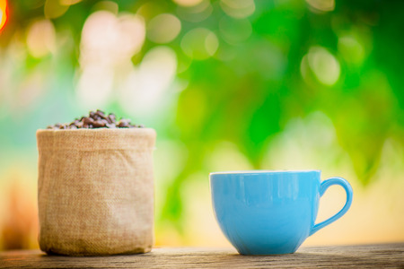 coffee cup and beansの写真素材