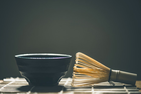 Green Matcha Tea in a Bowlの写真素材