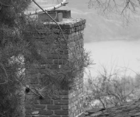 chimney with viewの写真素材