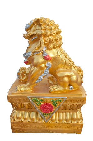 Chinese lion statuesの写真素材