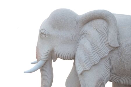 Elephant statue from white sandstoneの写真素材