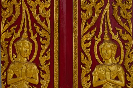 Carved wooden doors vow LDSの写真素材