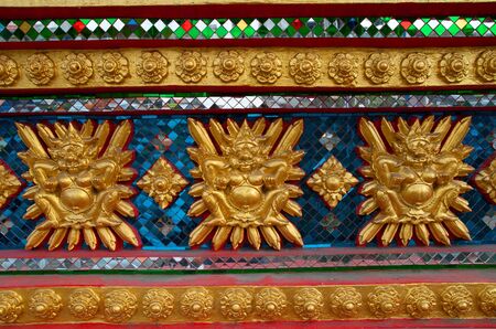 Statue of Thai temple wallsの写真素材