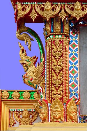 Statue of Thai temple wallsの写真素材