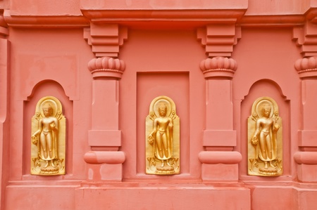 The walls of the temple carvings の写真素材