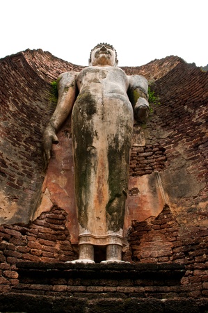 Old stucco Buddha image in Thailand の写真素材