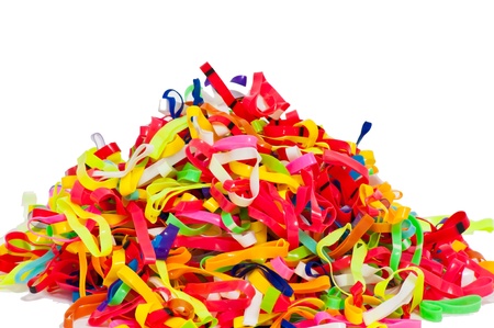 Stack of colorful rubber band の写真素材