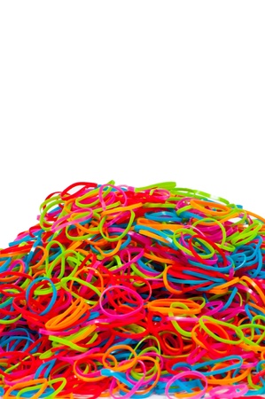Stack of colorful rubber band の写真素材
