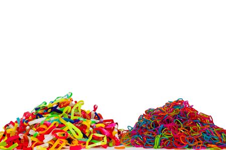 Stack of colorful rubber band 