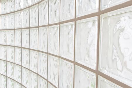Glass block walls and white reflection 
