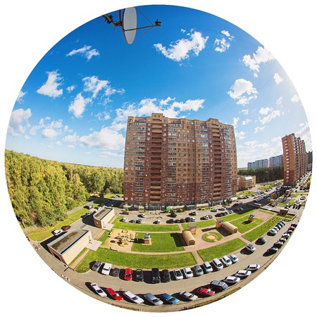 City Vidnoe - in the lens Fisheyeの写真素材