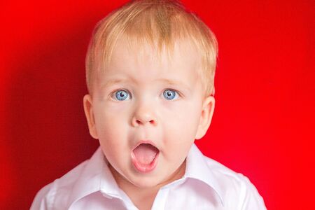Toddler surprised. concept of children's emotionsの写真素材