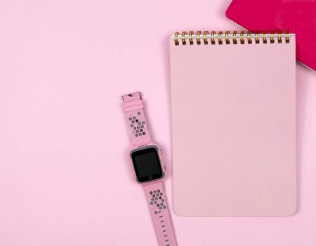 Creative flat lay photo of workspace desk.の写真素材