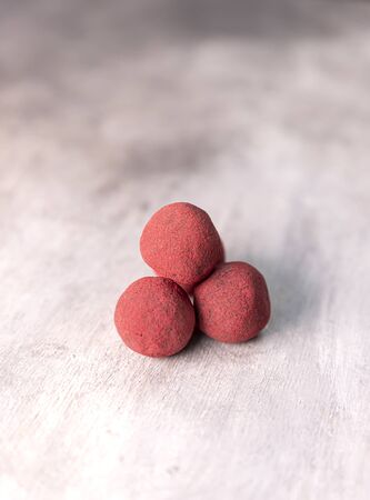 Raw energy balls with blueberries, nut and fruit.の写真素材