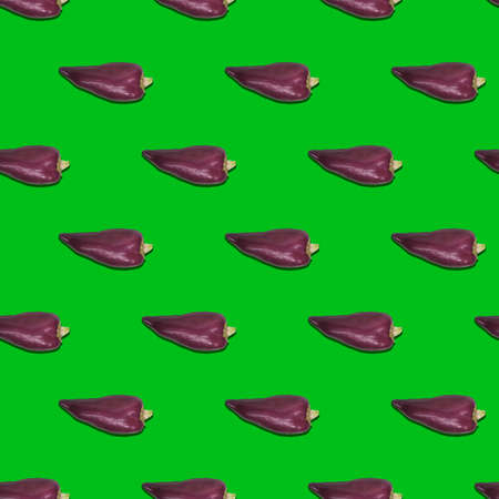 seamless pattern food, Pepper on the green background.の写真素材