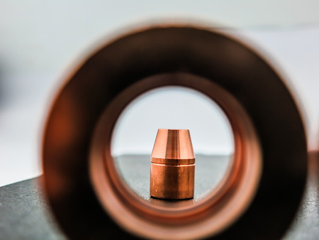 Copper material metal raw product pipe concept focus soomの写真素材