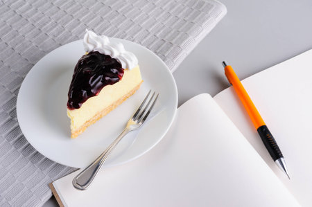 writing on relax time with piece of cake