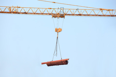Crane Hook with Stack of Steel Metal