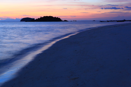 beautiful landscape of Sunset over the seaの写真素材
