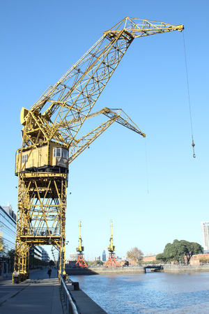 Former docks on Puerto Madero area at Buenos Aires, Argentinaの写真素材