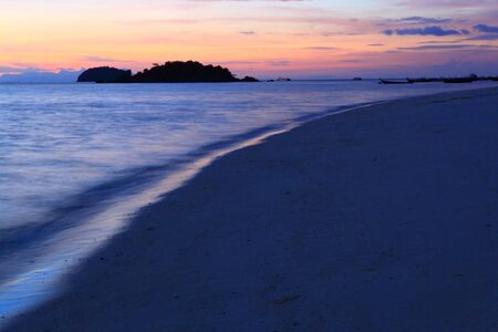 beautiful landscape of Sunset over the seaの写真素材