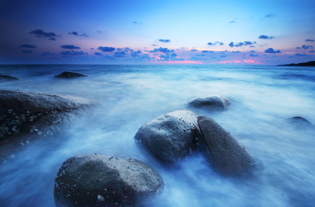 beautiful landscape of Sunset over the seaの写真素材
