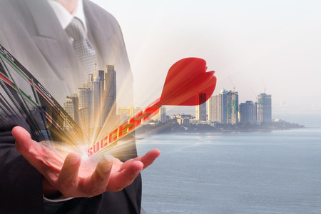 business success  concept.man working with ideas concept