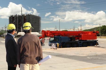 two foreman or two engineer discussion on construction site