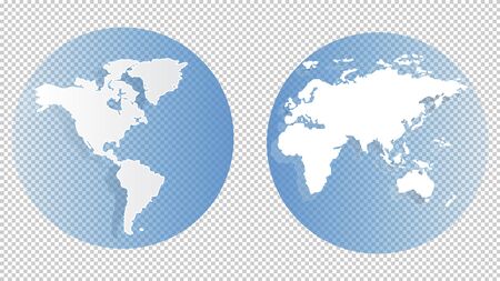 World map on Transparent background  . Concept  of the world for Web and Mobile Applications isolated. Vector illustration, creative template designのイラスト素材
