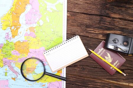Travel plan, trip vacation, tourism mockup - Outfit of traveler