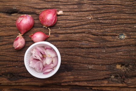 Herb ingredient of Tom Yum spicy soup Traditional Thai food cuisine on wood backgroundの写真素材