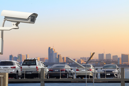 car parking on roof and cctv security 24 hoursの写真素材