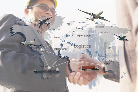 businessman is working with Transportation, import-export, logistic, shipping business managementの写真素材