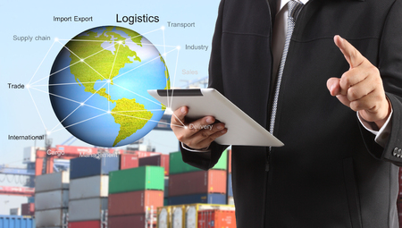 Transportation, import-export, logistic, shipping business managementの写真素材
