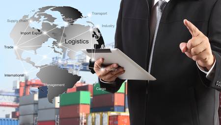 businessman is working with Transportation, import-export, logistic, shipping business managementの写真素材