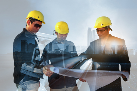 engineering team are checking pipeline. transportation goods such as Oil, natural gas or water on long distances.の写真素材