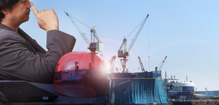 industry of construction site and engineer workingの写真素材