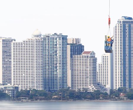 Building and workerの写真素材