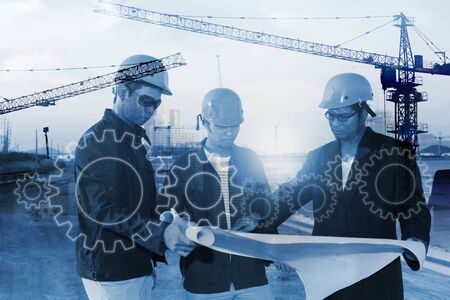 Industry of construction site and engineer workingの写真素材
