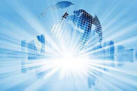 building or city on white backgroundの写真素材
