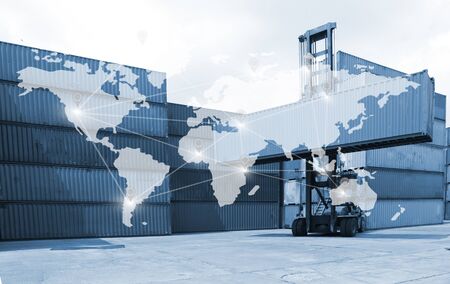 logistics  background or transportation Industry or shipping business, Container Cargo  shipment , truck delivery, airplane , import export Conceptの写真素材